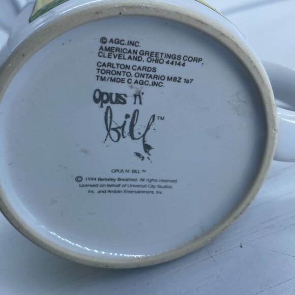 Vtg Opus N' Bill Graduation Mug "I Survived The Tassel" Berkeley Breathed 1994 - Picture 5 of 6